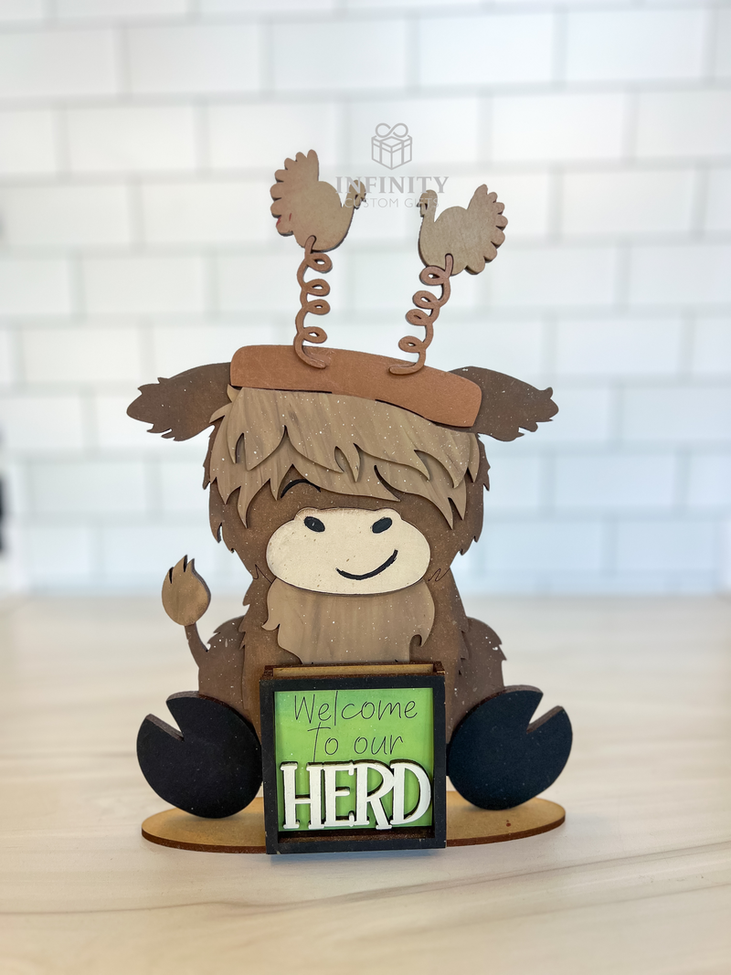 Highland Cow for Interchangeable Animal Hats