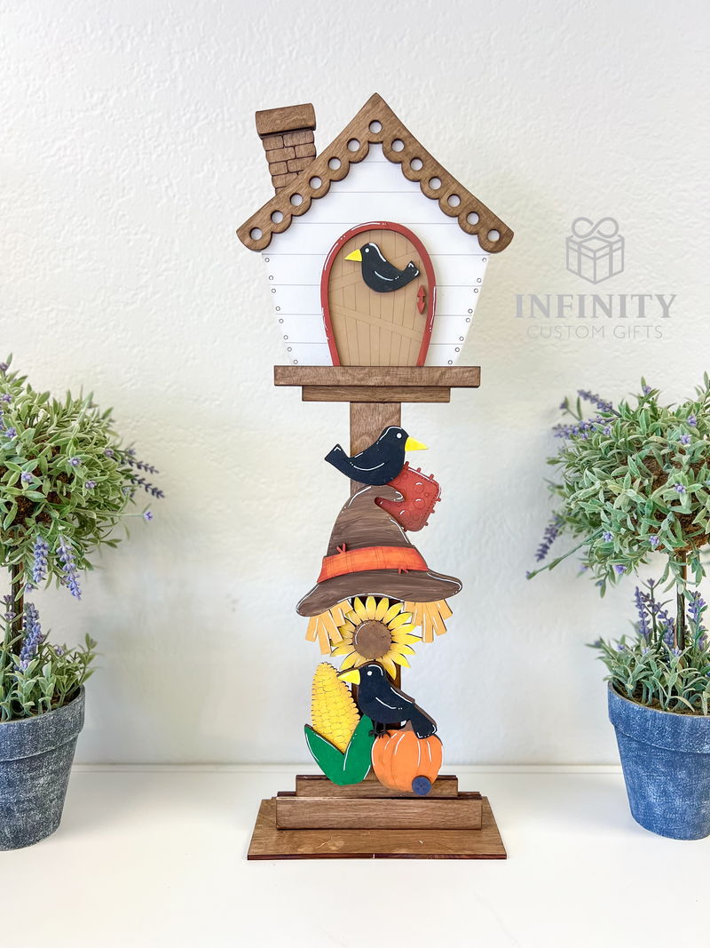 Scarecrow for Interchangeable Birdhouse