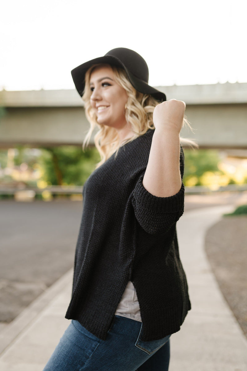 Depths of the Sea Black Knitted Sweater