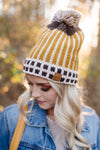 You Hat Me At Hello Gold Knit Hat