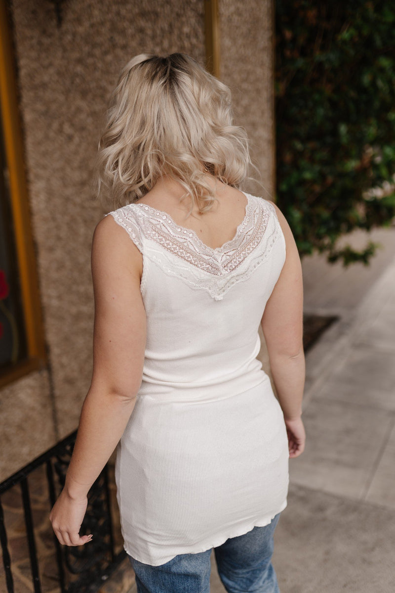 Simply Lace Ivory Sleeveless Top