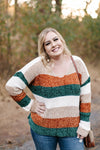 Fall With Us Striped Chenille Sweater