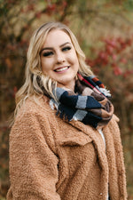 All Tied Up In You Pumpkin Plaid Infinity Scarf