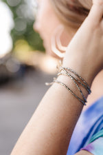 Pewter Iridescent Beaded Bracelet Set
