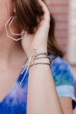 Pewter Iridescent Beaded Bracelet Set