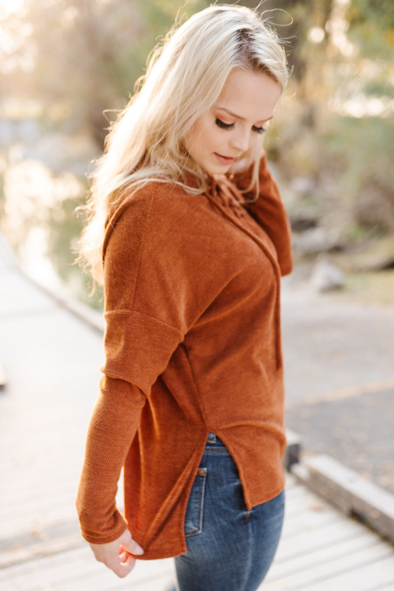 Cheers To Fall Sweater In Rust