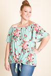 Buttery soft floral off the shoulder top