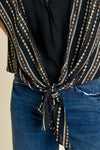 Aztec Diamond and Stripe Surplice Crossover Vest Top
