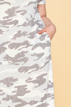 Camo Knit Maxi Dress with Pockets