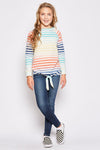 Striped Tied Tunic Top