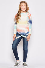 Striped Tied Tunic Top