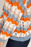 Chevron Mix Knit Sweater - Coral
