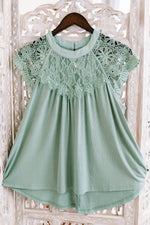 Lace You For It Top In Seafoam