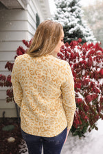 Born To Fly Gold Cheetah Button Front Cardigan