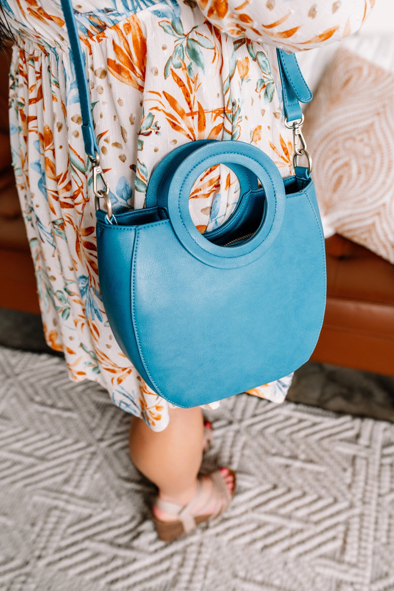 Joy Susan Coco Circle Handle Handbag in Electric Blue