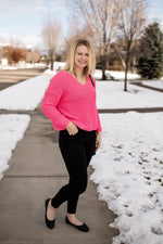 Spring Forward Sweater In Neon Pink