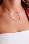 On The Double Silver Hoop Necklace By Joy Susan