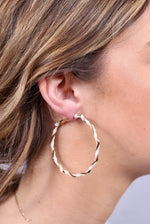Twisted Suede Wrapped Hoop Earrings - Ivory