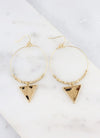 Round Fish Hook Earrings With Animal Leopard Print Triangle Charm