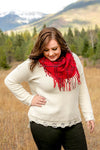 All Tied Up In You Infinity Scarf In Cardinal Red