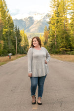Winning In Heathered Gray Tiered Top