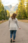 Winning In Heathered Gray Tiered Top