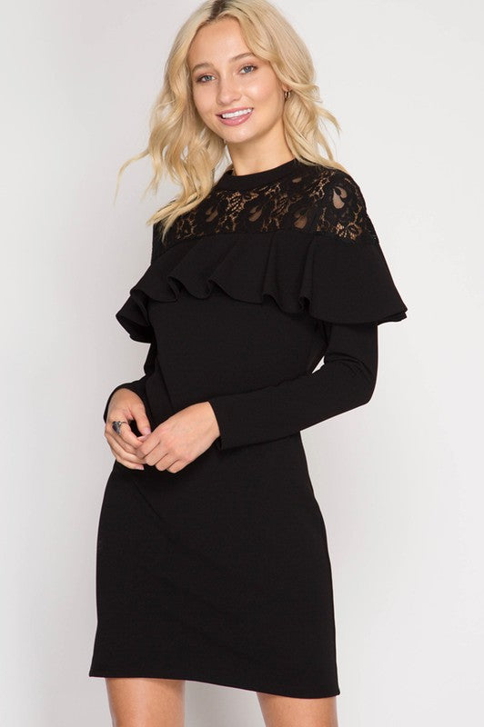 Black Upper Lace Dress