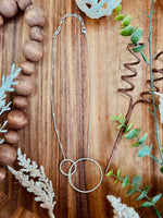 On The Double Silver Hoop Necklace By Joy Susan